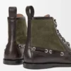 Campo Loafer-Stiefelette aus Kalbsleder und Kalbswildleder Dunkelbraun/Grün