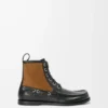 Campo Loafer-Stiefelette aus Kalbsleder und Kalbswildleder Schwarz/Schokolade