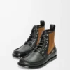 Campo Loafer-Stiefelette aus Kalbsleder und Kalbswildleder Schwarz/Schokolade