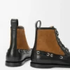 Campo Loafer-Stiefelette aus Kalbsleder und Kalbswildleder Schwarz/Schokolade