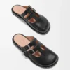 Campo Mary Jane Pantolette aus Kalbsleder Schwarz
