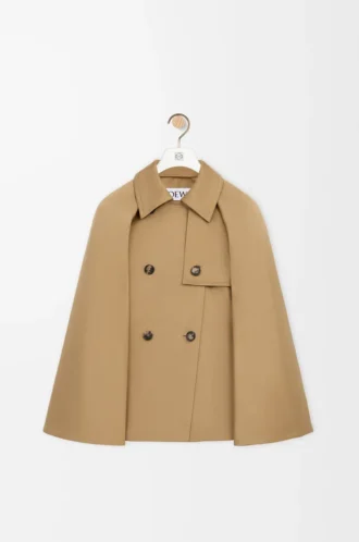 Cape-Jacke aus Baumwolle in Beige
