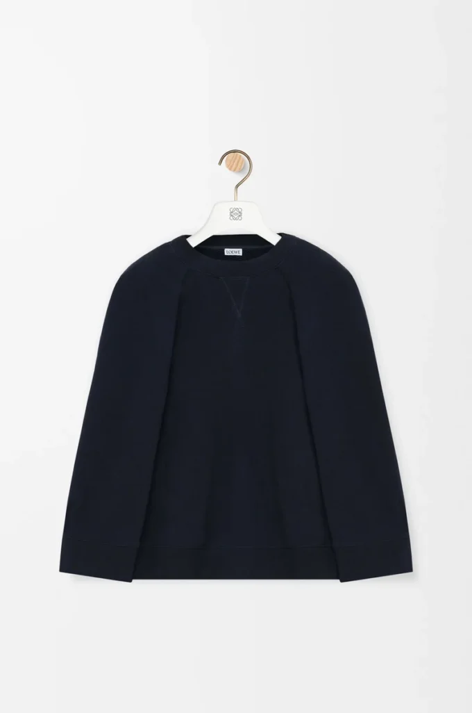 Cape-Sweatshirt aus Baumwollmischung Mitternachtsblau