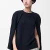 Cape-Sweatshirt aus Baumwollmischung Mitternachtsblau