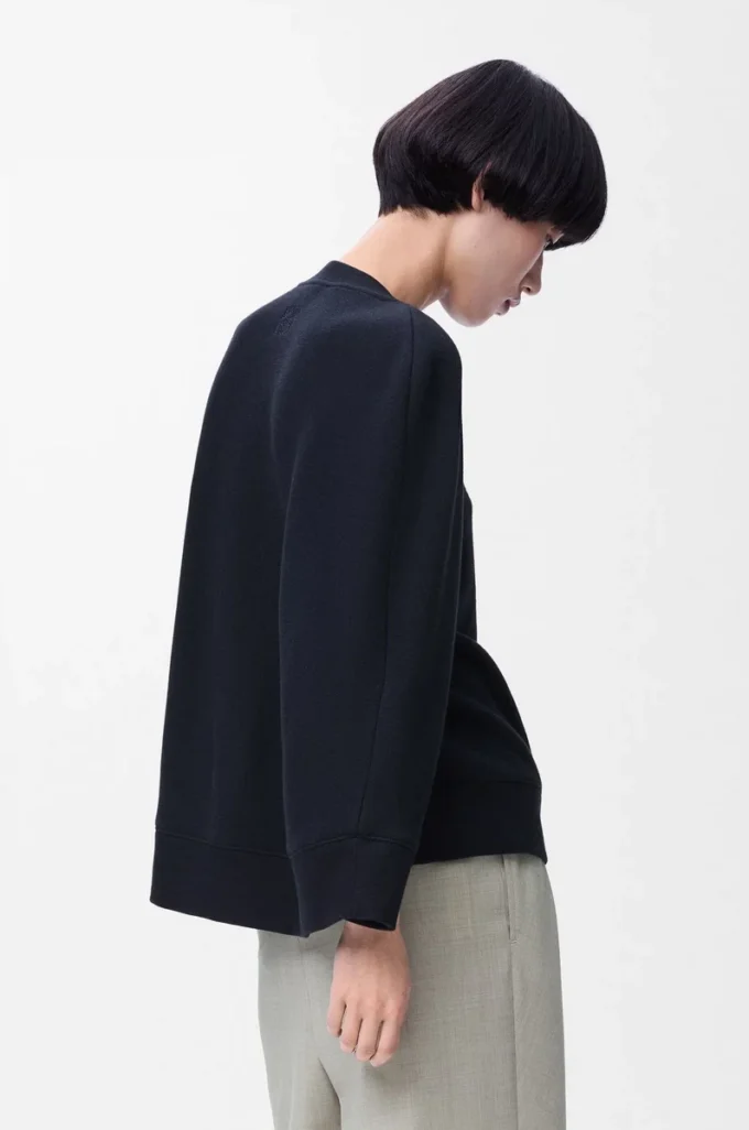 Cape-Sweatshirt aus Baumwollmischung Mitternachtsblau