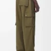 Cargohose aus Baumwolle in Khaki-Grün