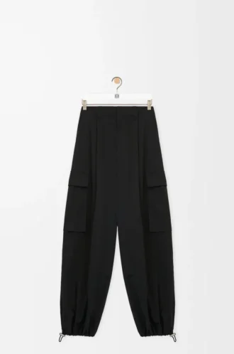 Cargohose aus Baumwolle und Seide Schwarz