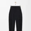 Cargohose aus Wolle Schwarz
