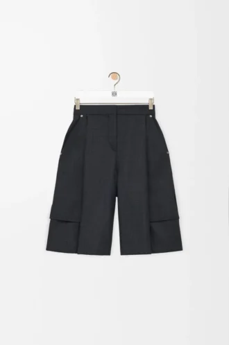 Cargoshorts aus Wolle Dunkelgrau
