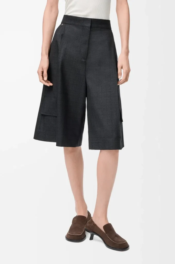 Cargoshorts aus Wolle Dunkelgrau