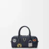Cats Amazona 23 verkürzte Tasche aus besticktem Denim Blau