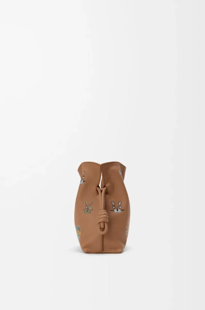 Cats Mini-Clutch Flamenco aus Nappakalbsleder Mokka