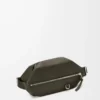 Convertible Sling aus klassischem Kalbsleder in Dunkelkhaki