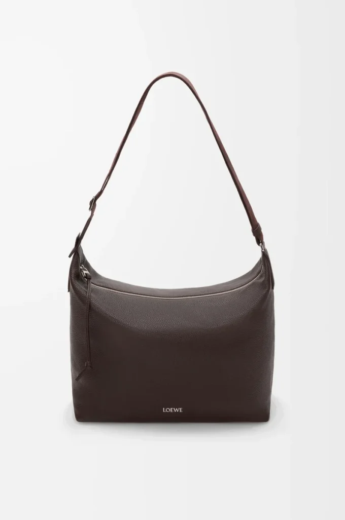 Cubi Crossbody-Tasche aus geschmeidigem genarbtem Kalbsleder in Oxblood