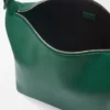 Cubi Crossbody-Tasche aus geschmeidigem, glattem Kalbsleder und Jacquard Evergreen