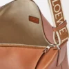 Cubi Crossbody-Tasche aus geschmeidigem, glattem Kalbsleder und Jacquard in Hellbraun