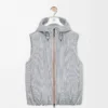 Daunenweste aus technischem Shell-Material Beige/Blau