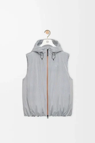 Daunenweste aus technischem Shell-Material Beige/Blau