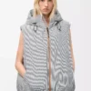 Daunenweste aus technischem Shell-Material Beige/Blau