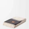 Decke aus Alpaka- und Wollmischung Hellbeige/Mehrfarbig
