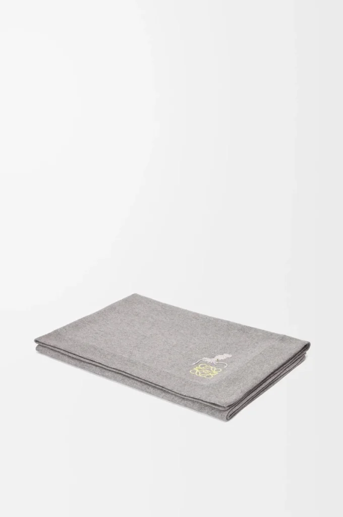 Decke aus Kaschmir mit Tintenfisch-Motiv Grau