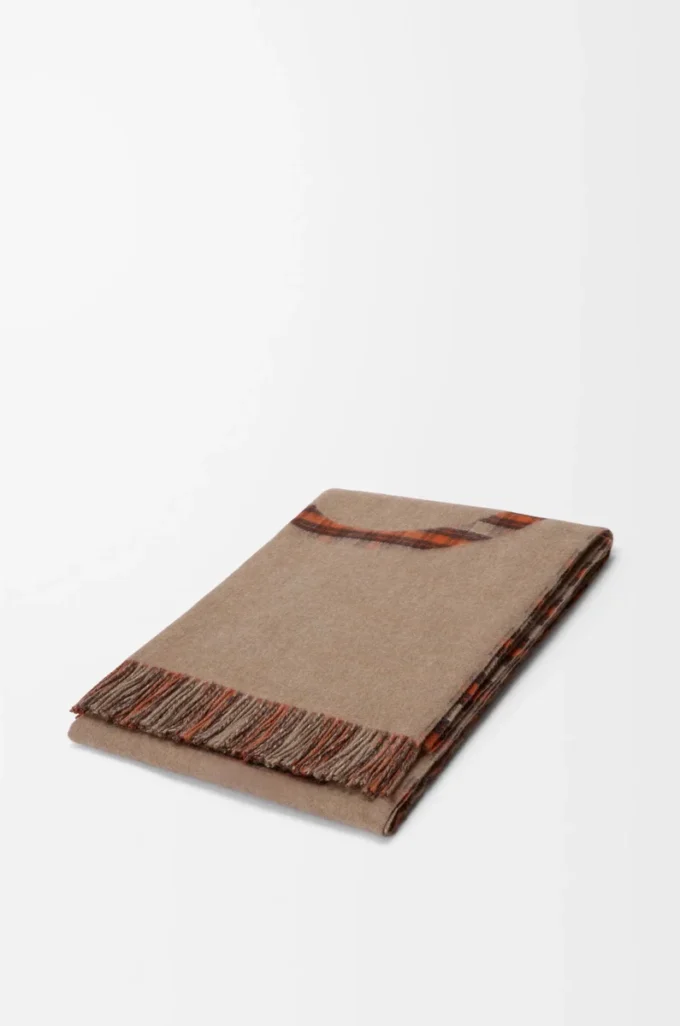 Decke aus Wolle und Kaschmir Beige/Orange