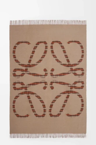 Decke aus Wolle und Kaschmir Beige/Orange