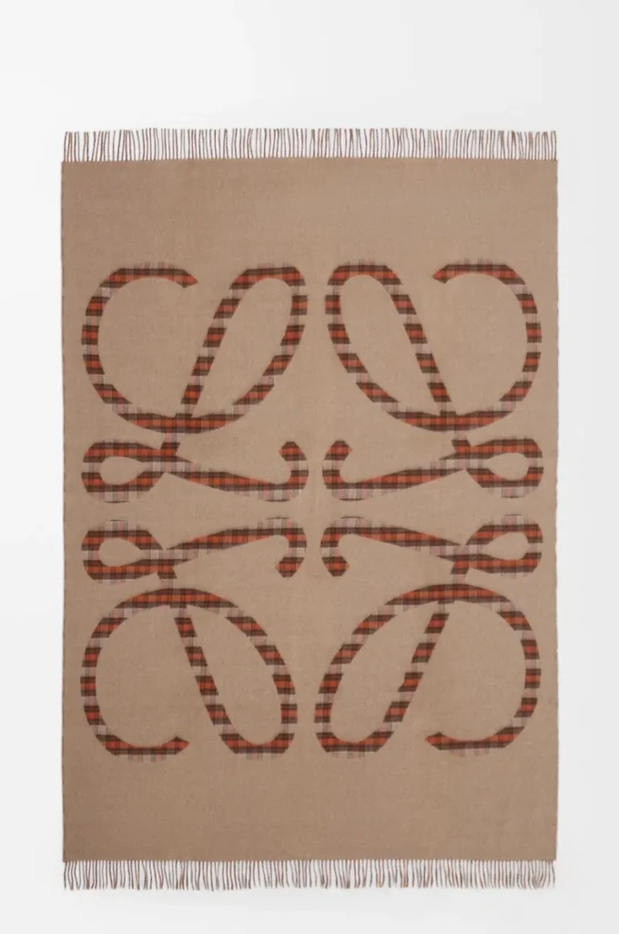 Decke aus Wolle und Kaschmir Beige/Orange