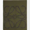 Decke aus Wolle und Kaschmir Khaki-Grün/Schwarz