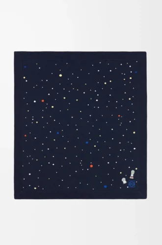 Deep Sea Decke aus Kaschmir Navy/Multicolor