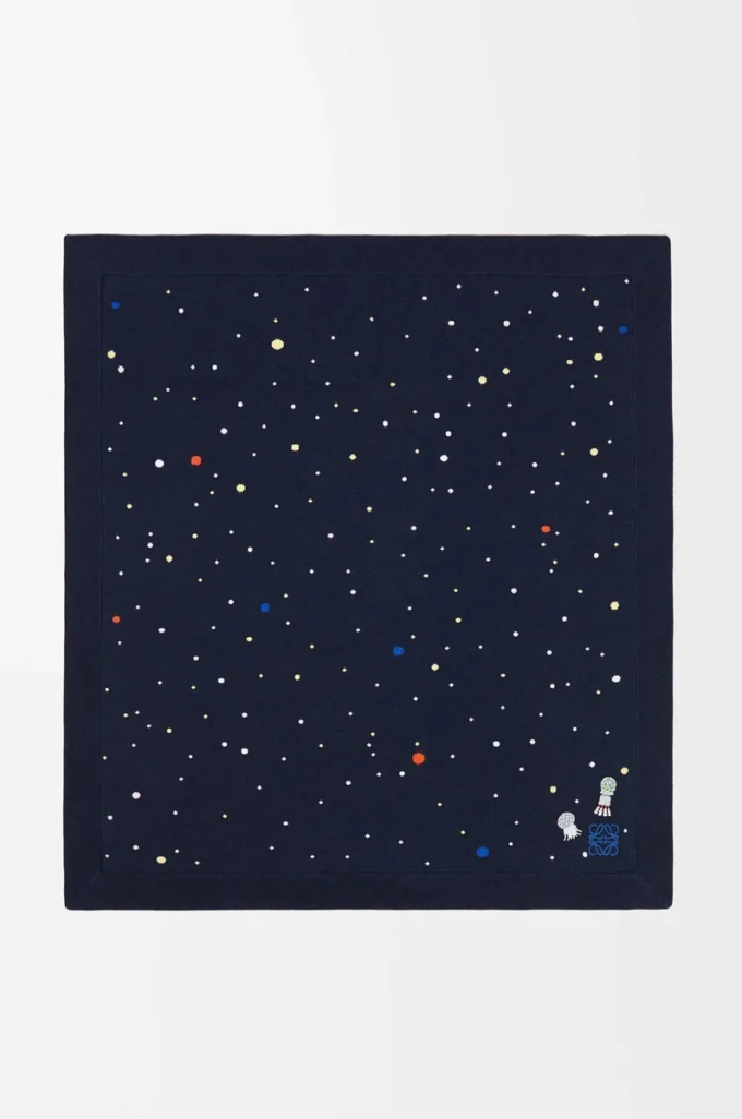 Deep Sea Decke aus Kaschmir Navy/Multicolor