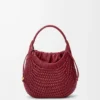 Diamond Hobo-Tasche aus Kalbsleder in Kirschrot