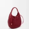 Diamond Hobo-Tasche aus Kalbsleder in Kirschrot