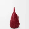 Diamond Hobo-Tasche aus Kalbsleder in Kirschrot