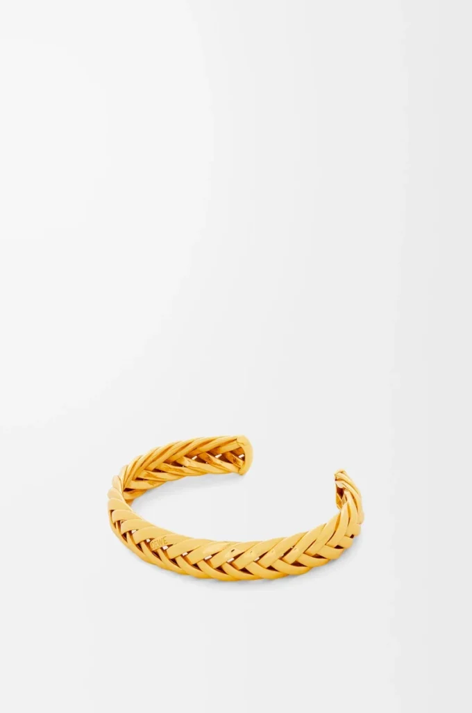 Dünnes geflochtenes Armband aus Sterlingsilber Gold