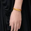 Dünnes geflochtenes Armband aus Sterlingsilber Gold