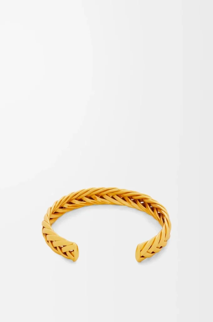 Dünnes geflochtenes Armband aus Sterlingsilber Gold