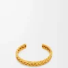 Dünnes geflochtenes Armband aus Sterlingsilber Gold