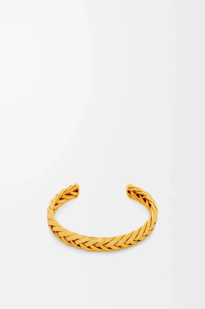 Dünnes geflochtenes Armband aus Sterlingsilber Gold