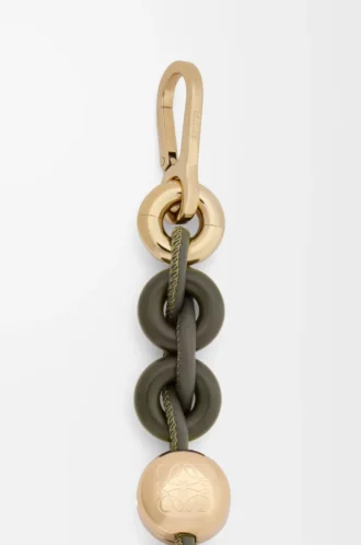 Donut-Kette aus Kalbsleder Dunkelkhaki