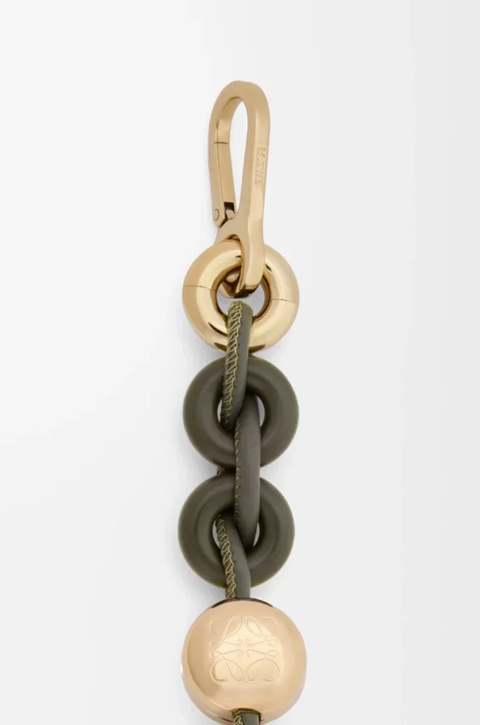 Donut-Kette aus Kalbsleder Dunkelkhaki
