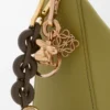 Donut-Kette aus Kalbsleder Dunkelkhaki