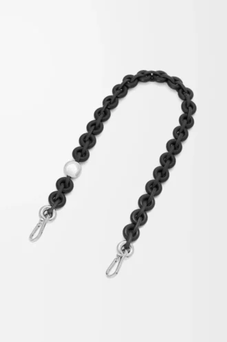 Donut-Kette aus Kalbsleder in Schwarz