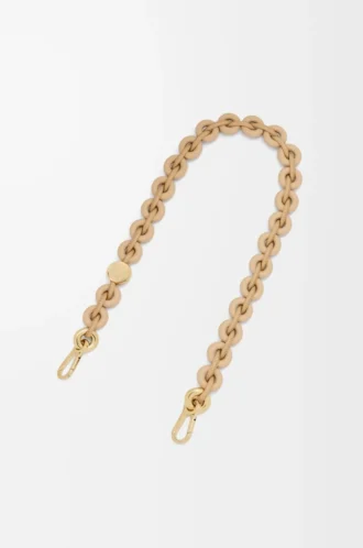 Donut-Kette aus Kalbsleder Silk Beige