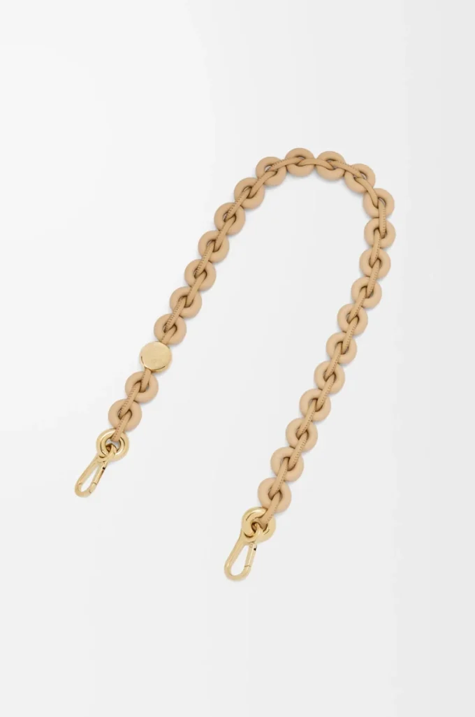 Donut-Kette aus Kalbsleder Silk Beige