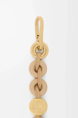 Donut-Kette aus Kalbsleder Silk Beige