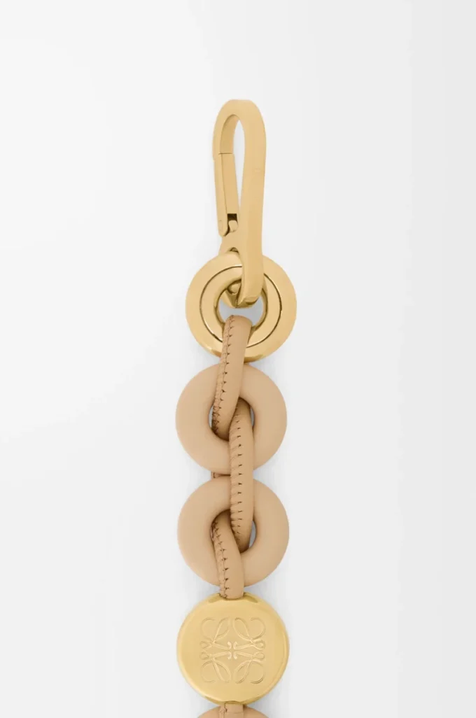 Donut-Kette aus Kalbsleder Silk Beige