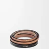 Doppelarmband aus klassischem Kalbsleder in Schwarz/Tan
