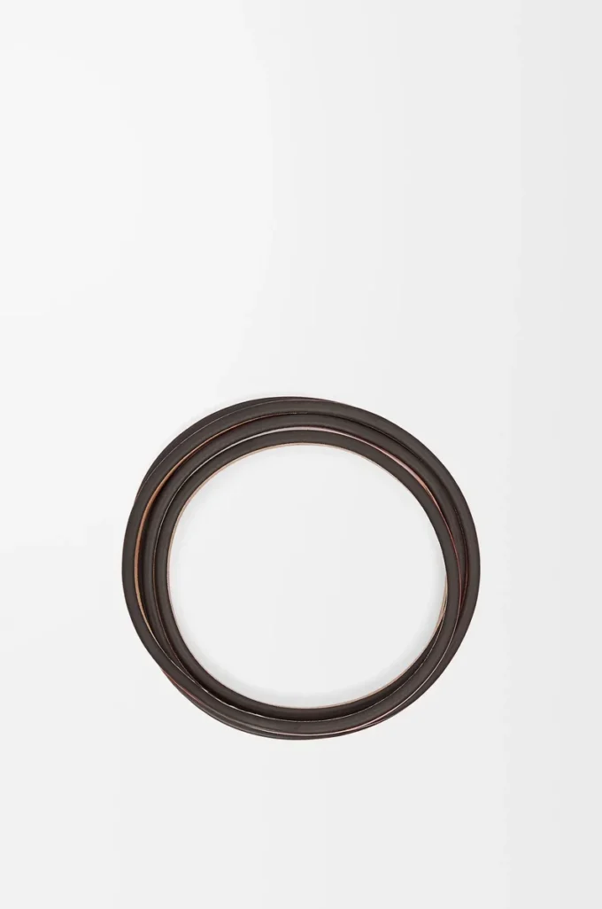 Doppelarmband aus klassischem Kalbsleder in Schwarz/Tan