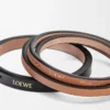 Doppelarmband aus klassischem Kalbsleder in Schwarz/Tan